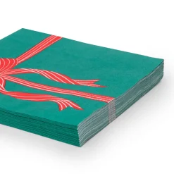 Bonjour Fete Red & Green Present Large Napkins