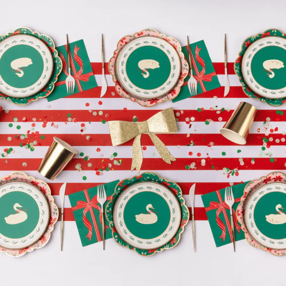Bonjour Fete Red & Green Present Large Napkins
