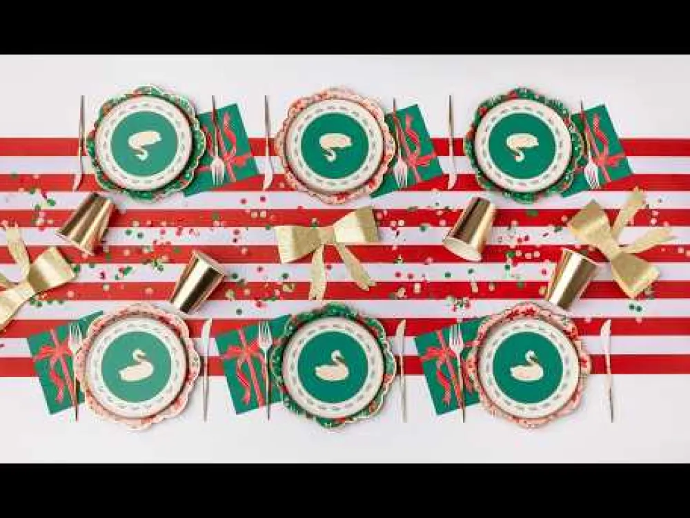 Bonjour Fete Red & Green Present Large Napkins