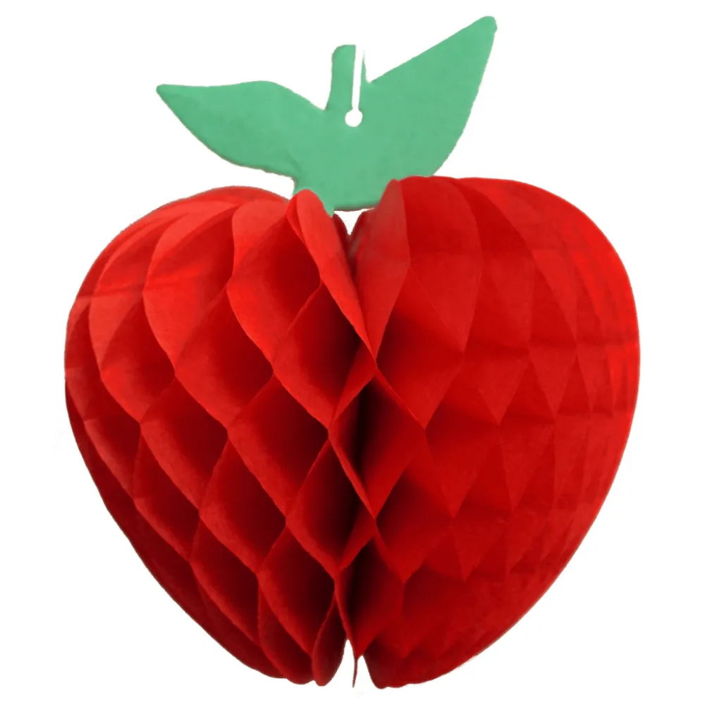 Devra Party Red Honeycomb Apple Decoration