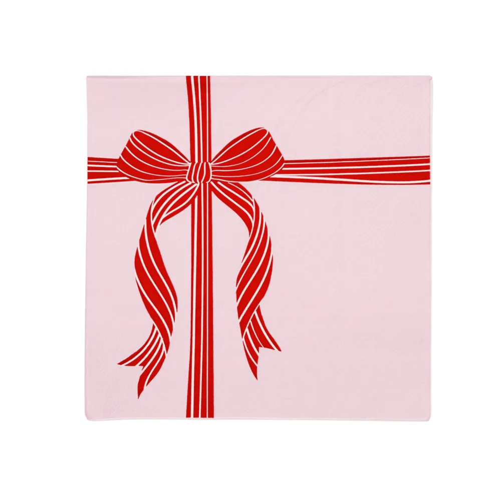 Best Bonjour Fete Red & Pink Present Large Napkins
