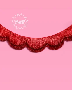 xo, Fetti Red Scallop Fringe Banner