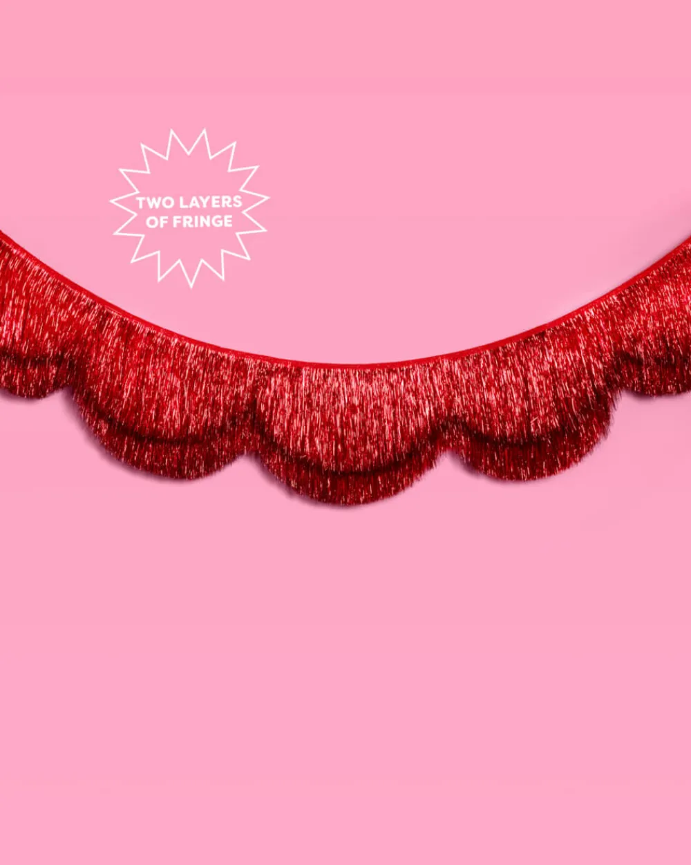 xo, Fetti Red Scallop Fringe Banner