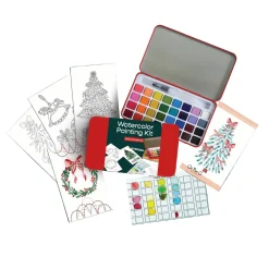 Best Cate Paper Co. Retro Red Christmas watercolor painting kit