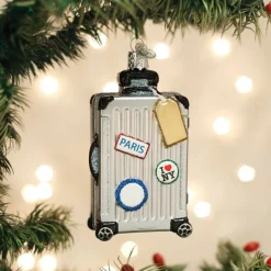 Discount Old World Christmas Rolling Suitcase Ornament