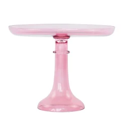Clearance Estelle Colored Glass Rose Glass Cake Stand