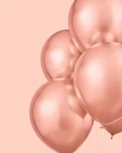 Discount xo, Fetti Rose Gold Chrome Balloons - 25 Pack