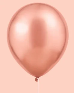 Discount xo, Fetti Rose Gold Chrome Balloons - 25 Pack