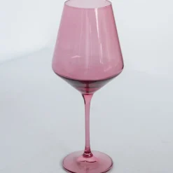 Online Estelle Colored Glass Rose Wine Glass Set