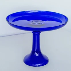 Outlet Estelle Colored Glass Royal Blue Glass Cake Stand