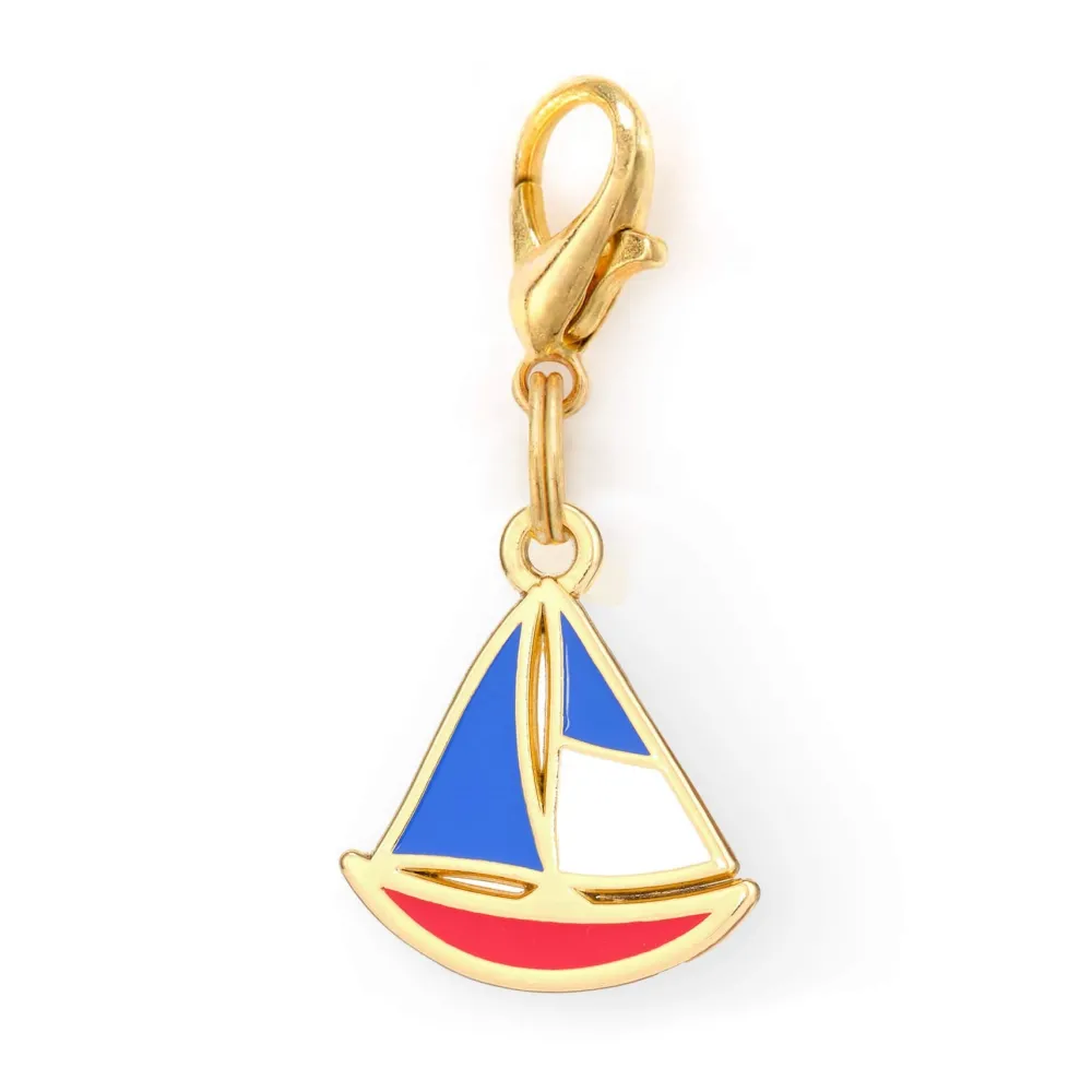 Clearance The Foggy Dog Sailboat Collar Charm