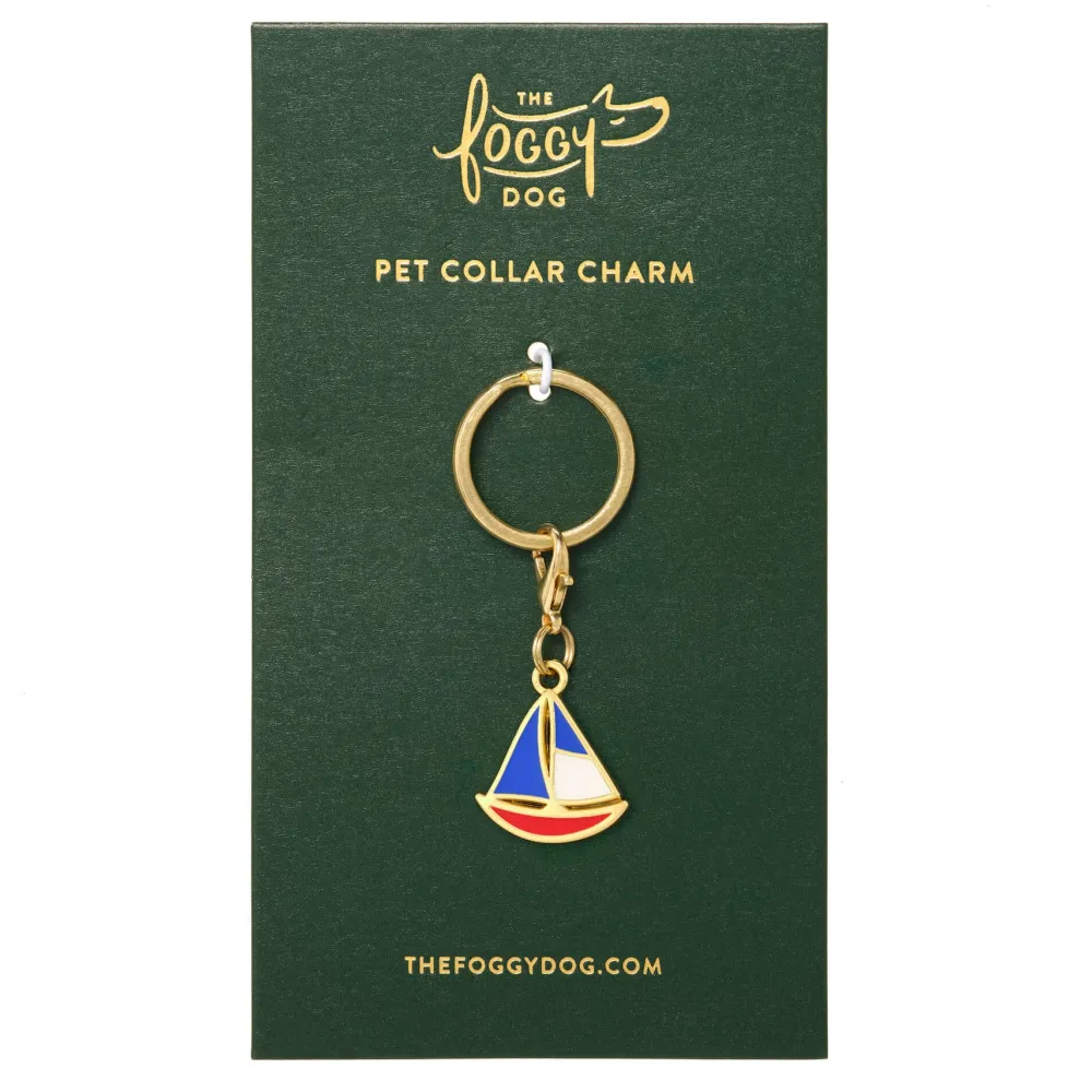 Clearance The Foggy Dog Sailboat Collar Charm