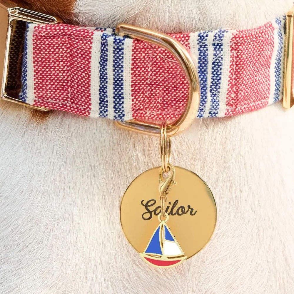 Clearance The Foggy Dog Sailboat Collar Charm