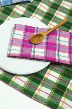 Online Archive New York San Andres Gingham Forest & White Table Runner