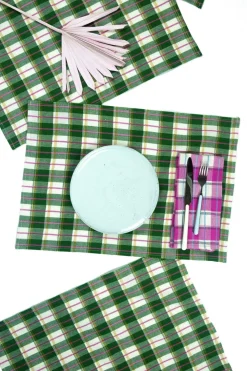Discount Archive New York San Andres Gingham Forest & White Placemat