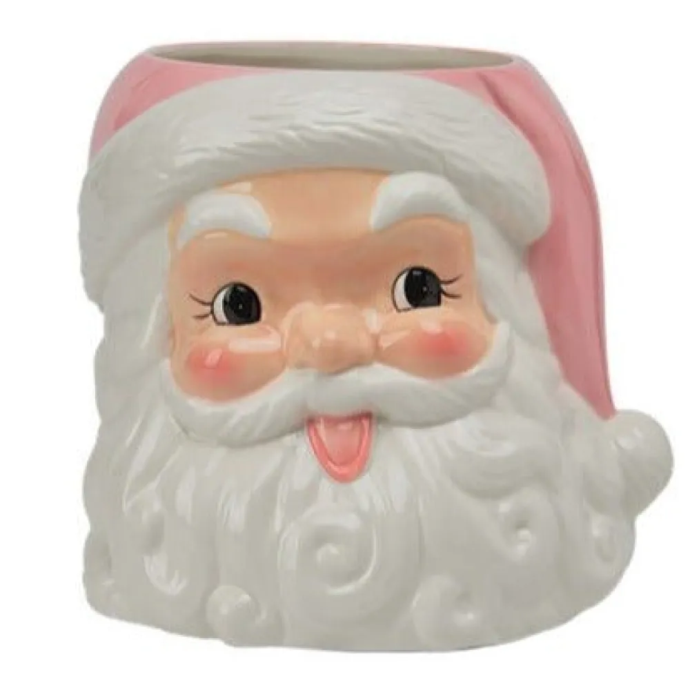 Outlet December Diamonds Santa Head Vase Container