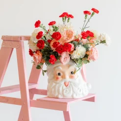 Outlet December Diamonds Santa Head Vase Container