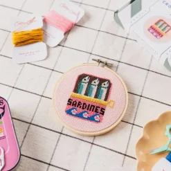 Best Cotton Clara Craft Kits & Supplies Sardines Cross Stitch Kit