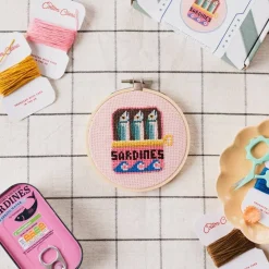 Best Cotton Clara Craft Kits & Supplies Sardines Cross Stitch Kit