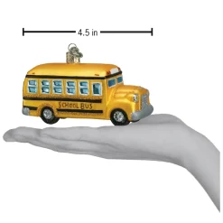 Hot Old World Christmas School Bus Ornament