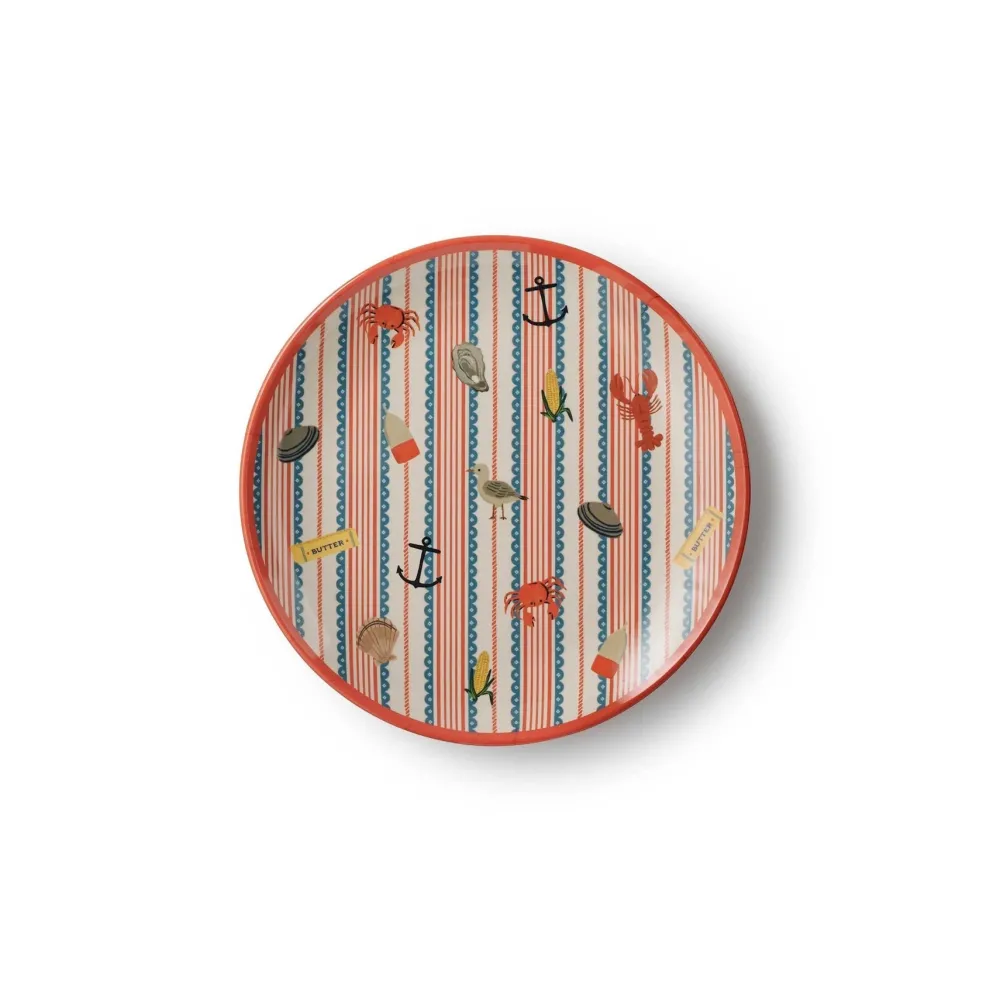 Hot Rifle Paper Co Seaside Melamine Dessert Plate Set