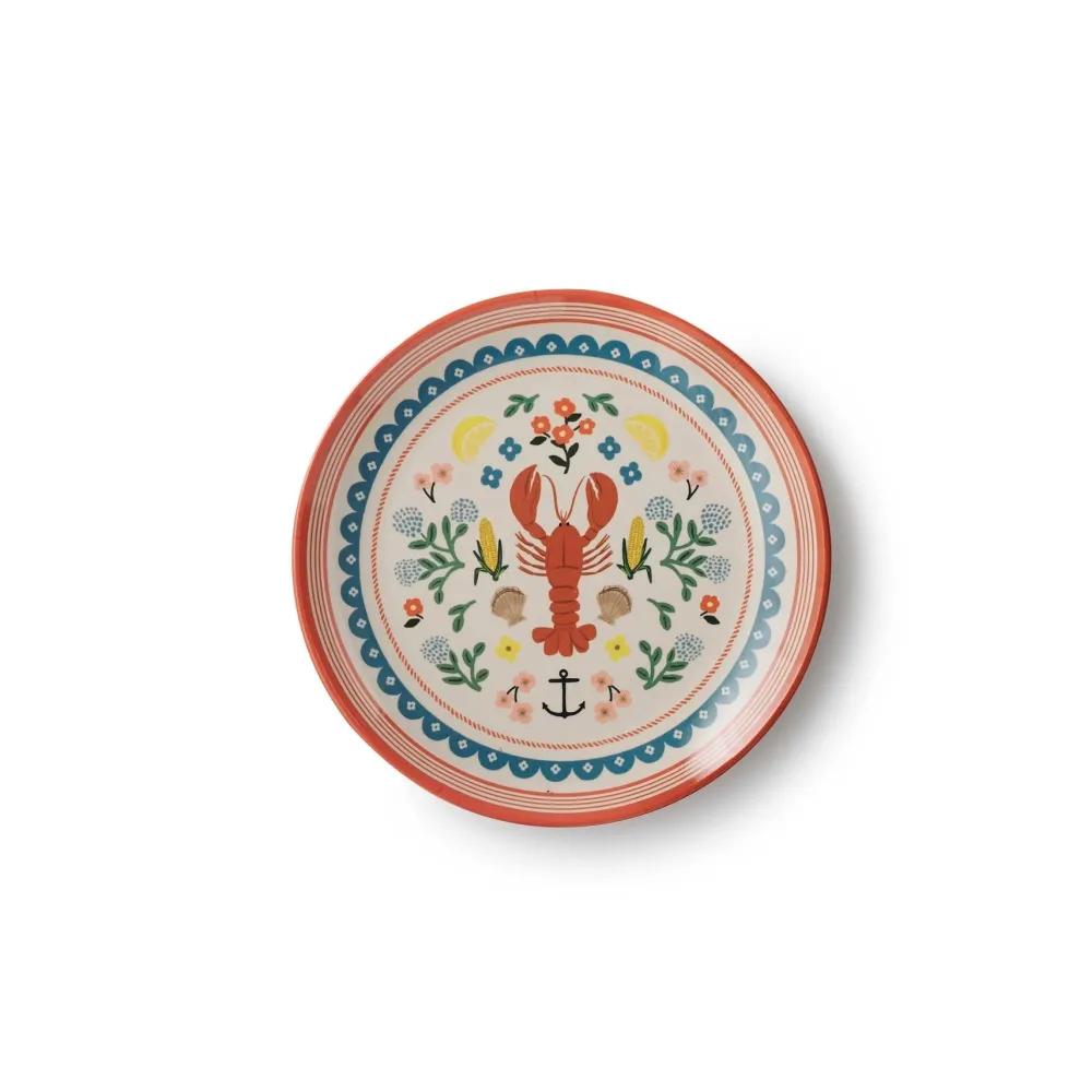 Hot Rifle Paper Co Seaside Melamine Dessert Plate Set