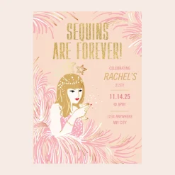 Clearance Bonjour Fete Sequins Are Forever Unofficial Swiftie Digital Party Invitation