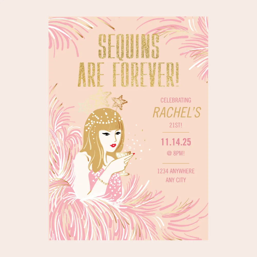Clearance Bonjour Fete Sequins Are Forever Unofficial Swiftie Digital Party Invitation
