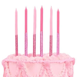 Hot xo, Fetti Shades of Pink Glitter Birthday Candles