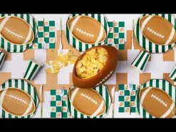 Bonjour Fete Signature Football Diecut Plate