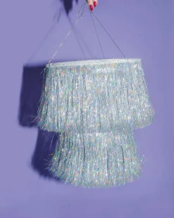 Clearance xo, Fetti Silver Fringe Chandelier Decoration