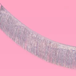 New xo, Fetti Silver Iridescent Fringe Foil Banner