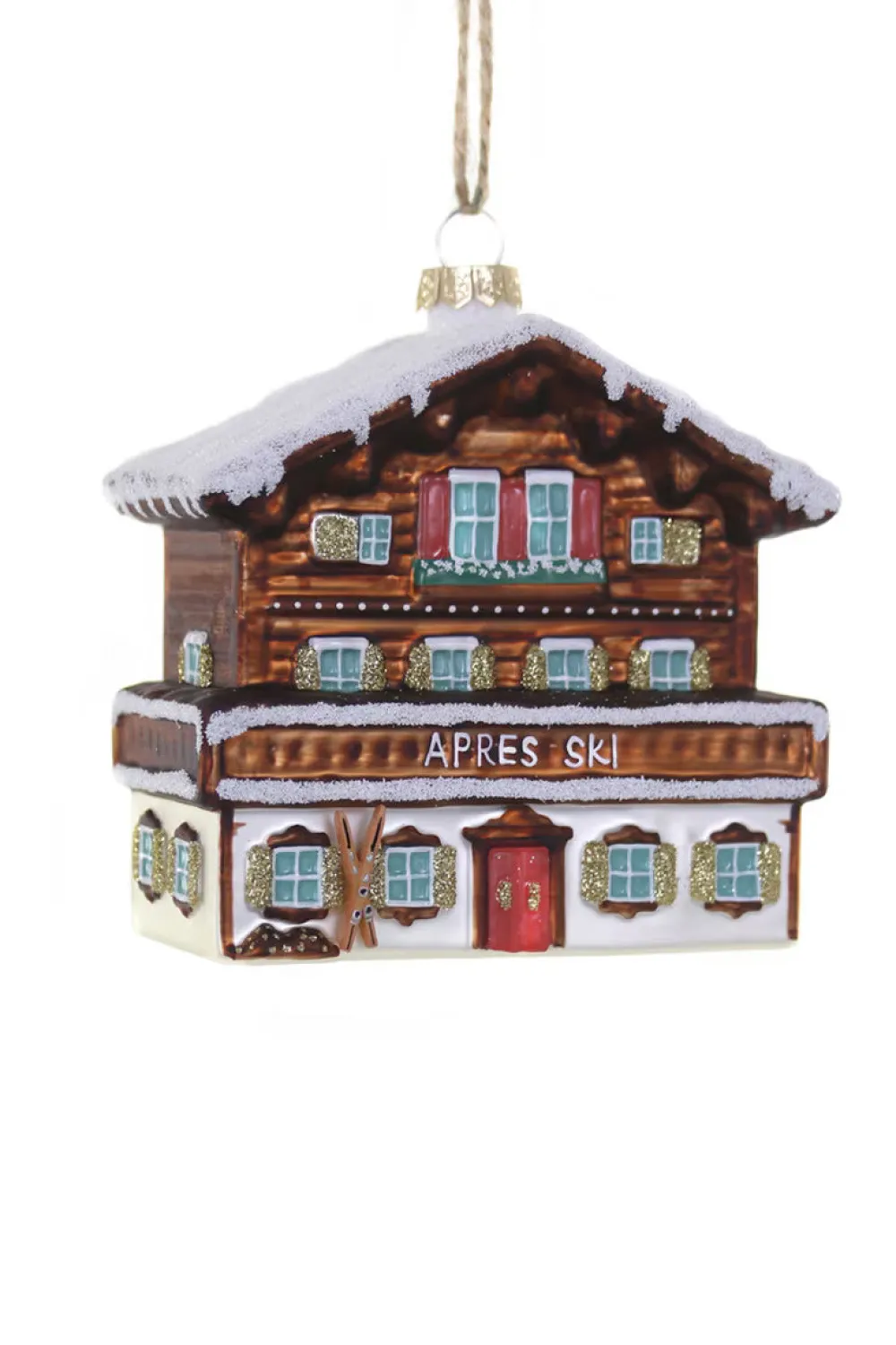 Sale Cody Foster Co. Ski Chalet Glass Ornament by Cody Foster