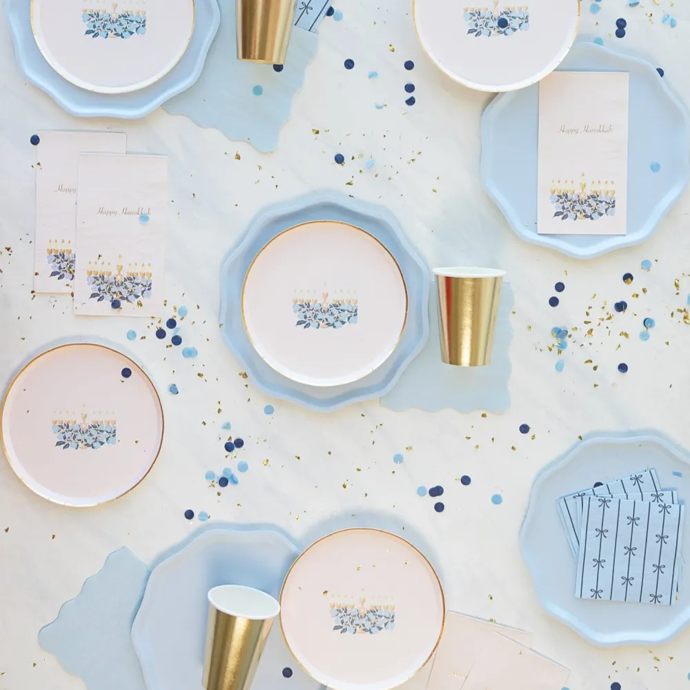 Hot Bonjour Fete Sky Blue Compostable Dinner Plates