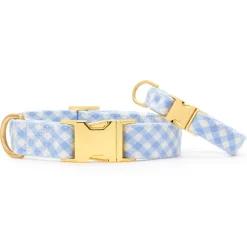 The Foggy Dog Sky Blue Gingham Dog Collar