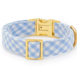 The Foggy Dog Sky Blue Gingham Dog Collar