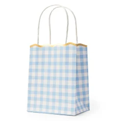 Outlet Bonjour Fete Sky Blue Gingham Favor Bags