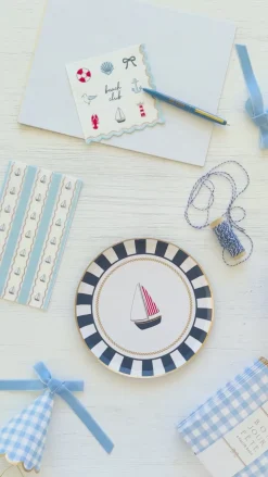 Outlet Bonjour Fete Sky Blue Gingham Favor Bags