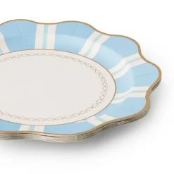 Online Bonjour Fete Sky Blue Regency Stripe Dinner Plates