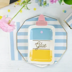 New Bonjour Fete Sky Blue Signature Cabana Stripe Guest Towels