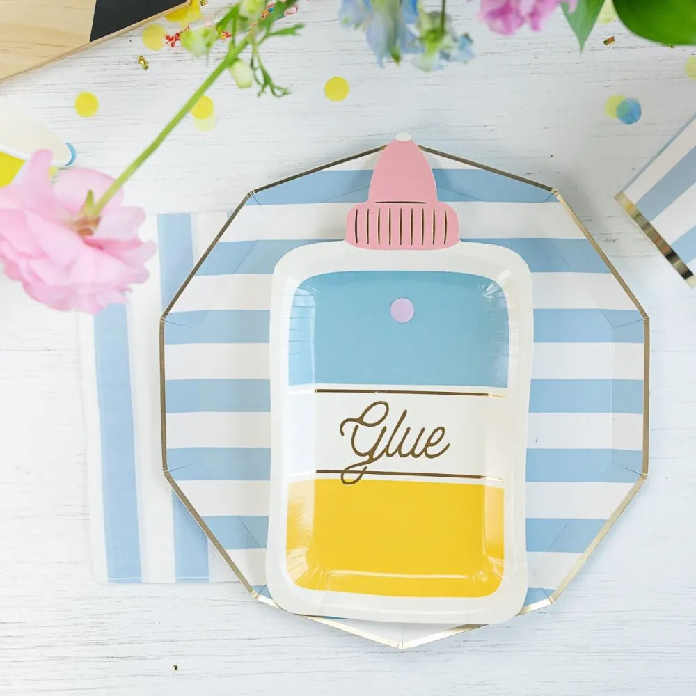 New Bonjour Fete Sky Blue Signature Cabana Stripe Guest Towels