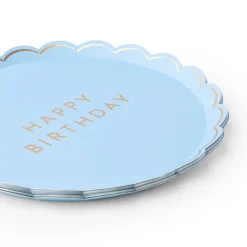 New Bonjour Fete Sky Blue Signature Happy Birthday Small Plates