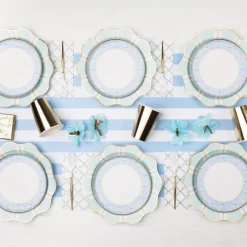 Hot Bonjour Fete Sky Blue Trellis Small Plates