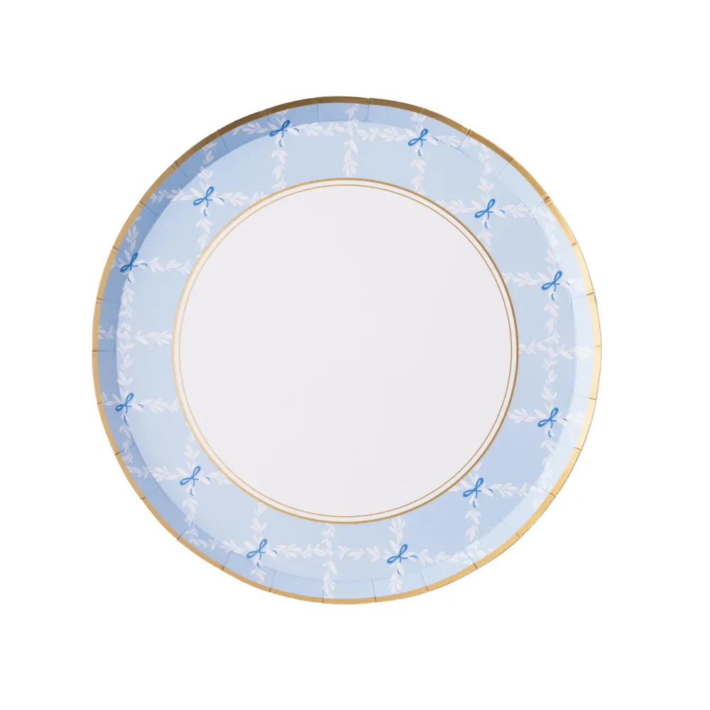 Hot Bonjour Fete Sky Blue Trellis Small Plates