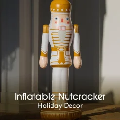 Outlet Funboy Small Inflatable White & Gold Nutcracker