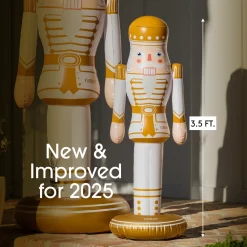 Outlet Funboy Small Inflatable White & Gold Nutcracker