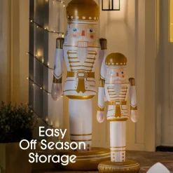Outlet Funboy Small Inflatable White & Gold Nutcracker