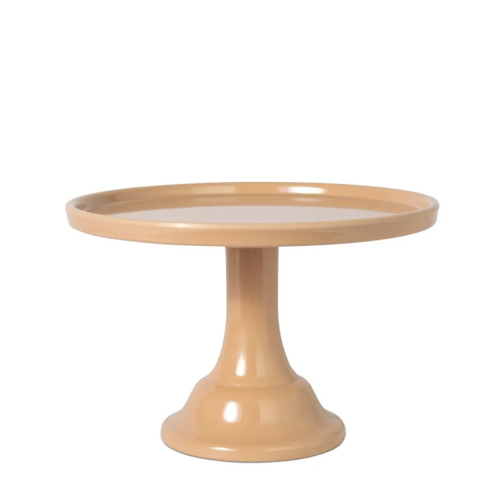 Hot Joyeux Company Small Latte Brown Melamine Cake Stand