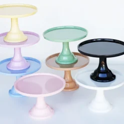 Hot Joyeux Company Small Latte Brown Melamine Cake Stand
