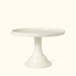 Outlet Joyeux Company Small Linen White Melamine Cake Stand